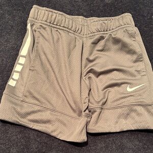 Nike Gray Kids Athletic Shorts with White Swoosh